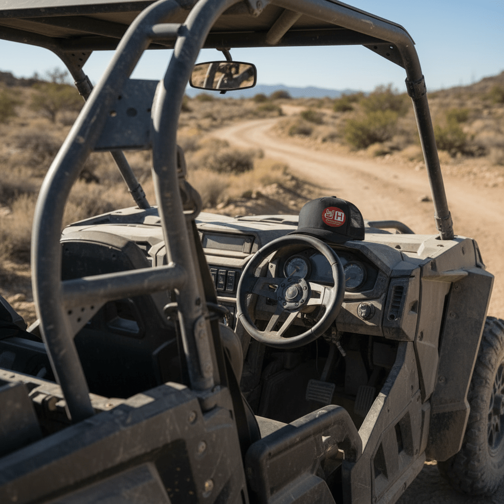 Handful Element Wear Trucker Hat: Black Front/White Mesh back - HANDFUL