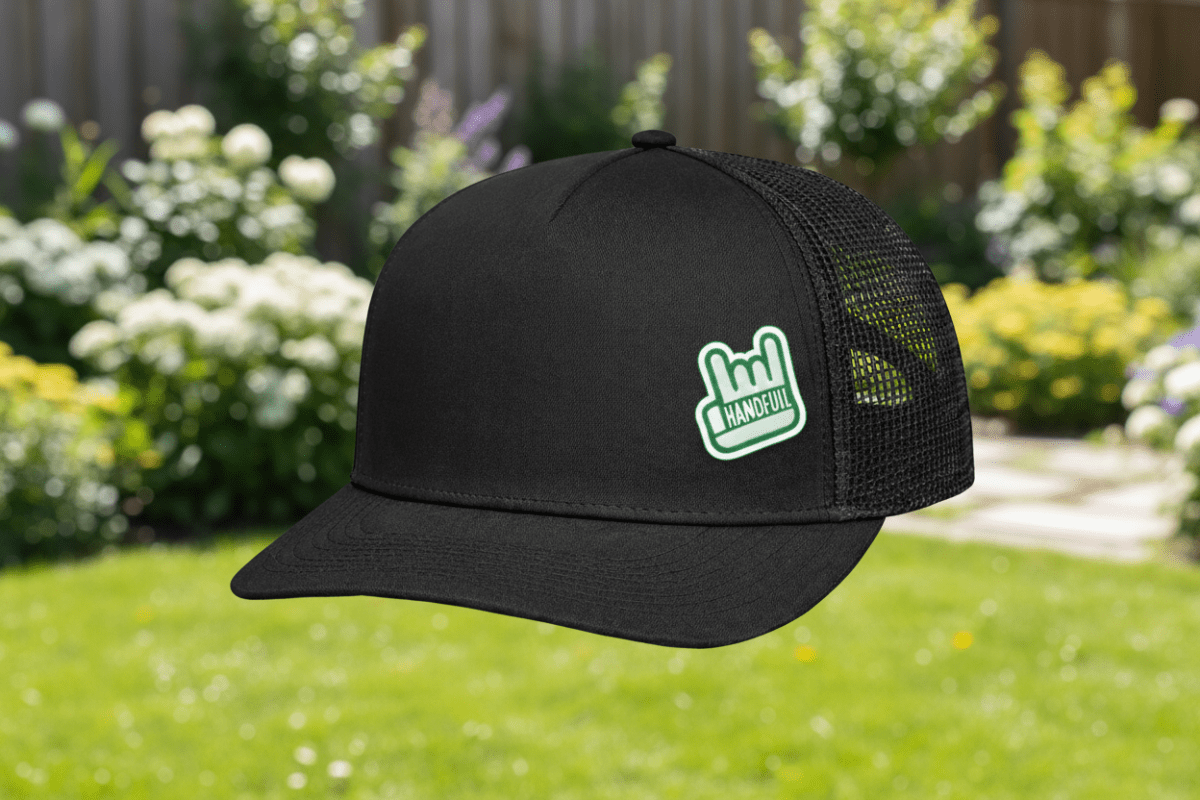 New Handful Element Wear Trucker Hats: Black Front Black Mesh Back - HANDFUL